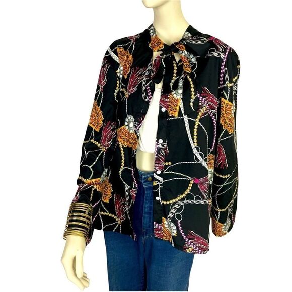 VERSACE inspired button up collar tie Size L print - Picture 1 of 6